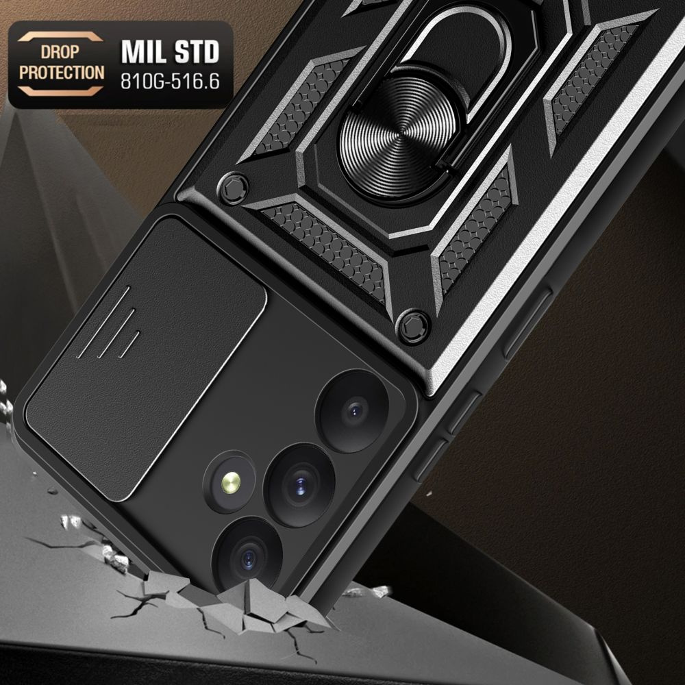 Eleganckie czarne etui Tech-protect Camshield Pro dla Samsung Galaxy A15 4g / 5g Black